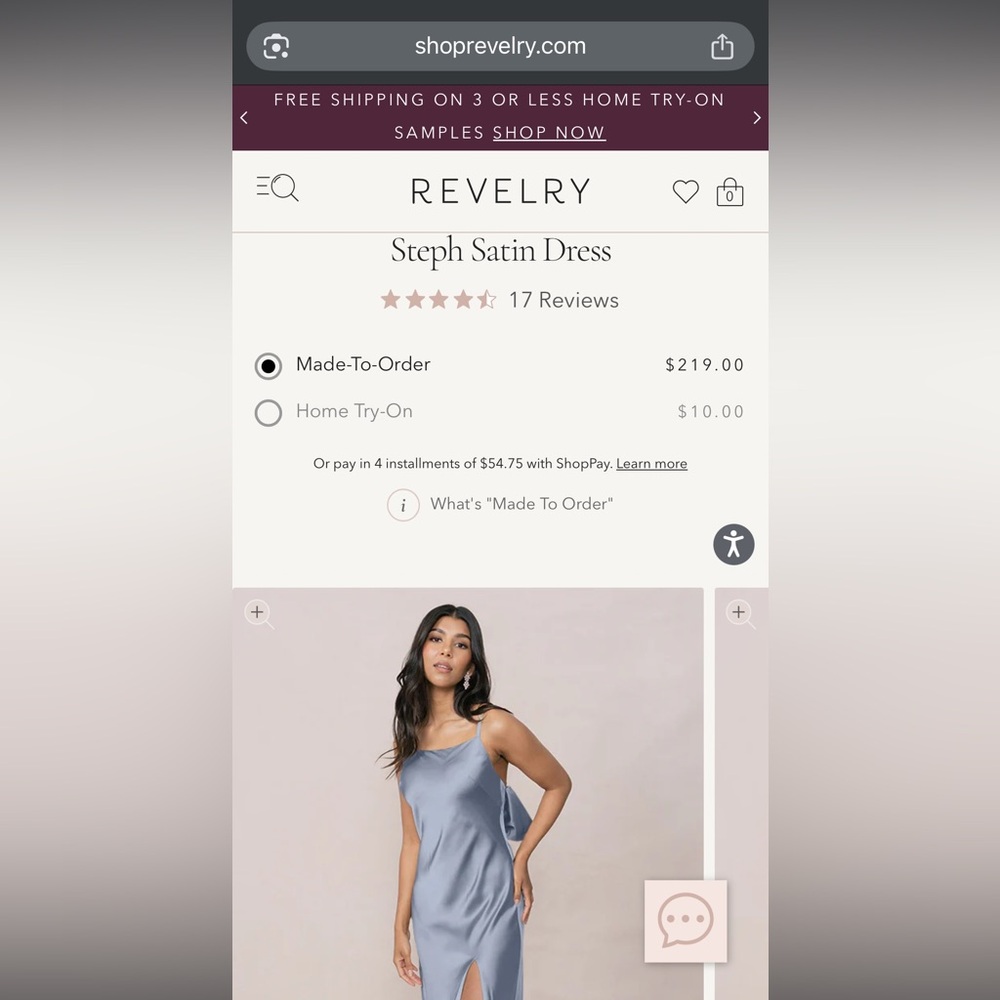 Revelry Steph Satin Dress in French Blue